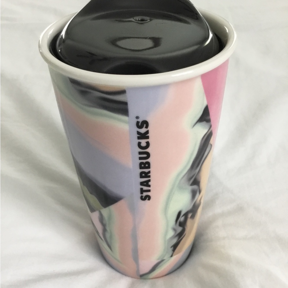Starbucks Marble Swirl Ceramic Coffee Travel Tumbler — 2014